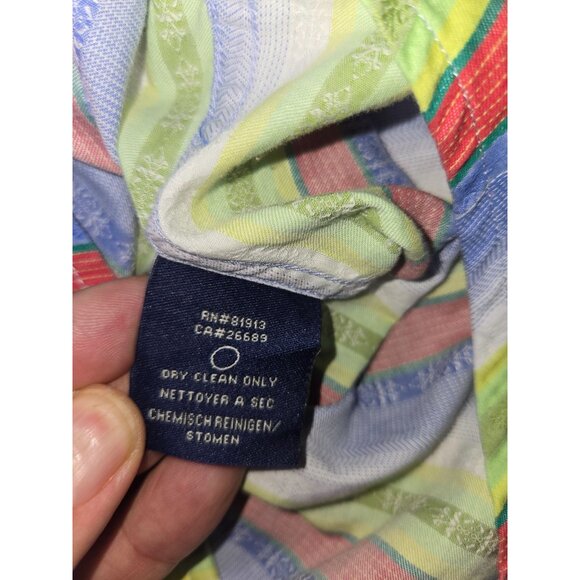 Robert Graham Mens Striped Dress Shirt Large Bright Multi-Color - Picture 6 of 9